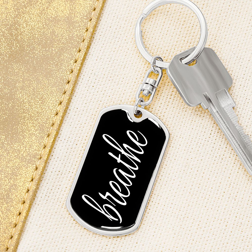 Breathe Dog Tag Military Pendant Keychain