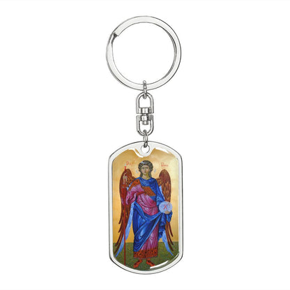 Archangel Gabriel dog tag keychain