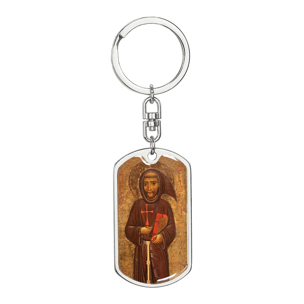 St Francis of Assisi dog tag keychain