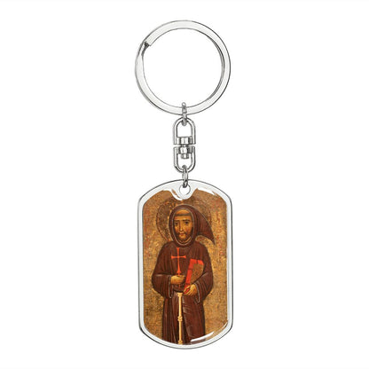 St Francis of Assisi dog tag keychain