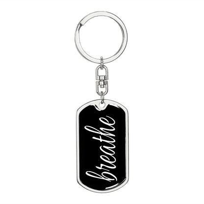 Breathe Dog Tag Military Pendant Keychain