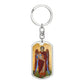Archangel Michael dog tag keychain