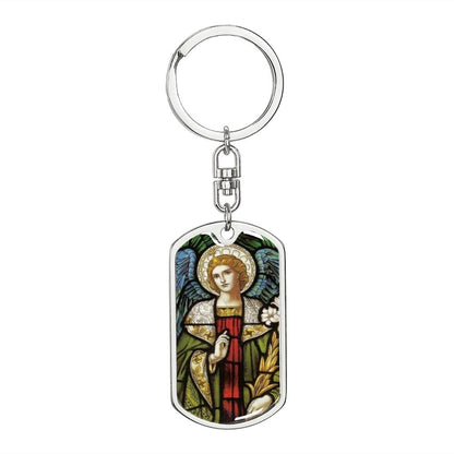 Archangel Gabriel dog tag keychain
