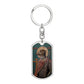 Dog Headed St Christopher dog tag keychain