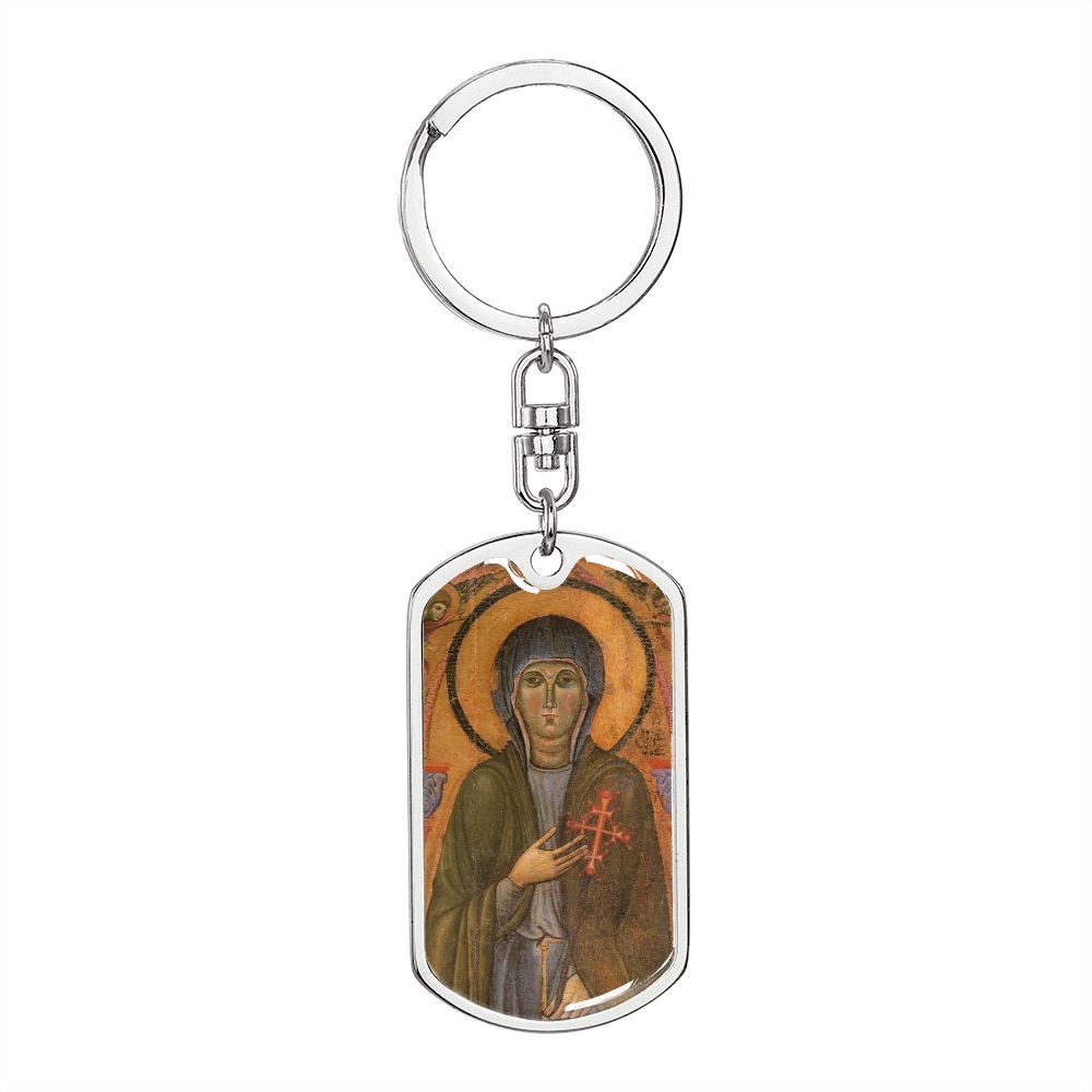 St Clare of Assisi dog tag keychain