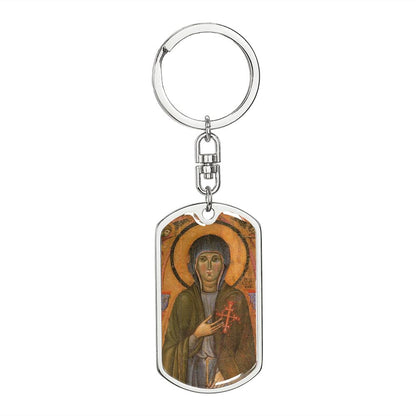 St Clare of Assisi dog tag keychain