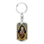 St Cecilia Stained Glass Dog Tag keychain
