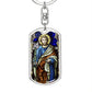 St Joseph dog tag keychain