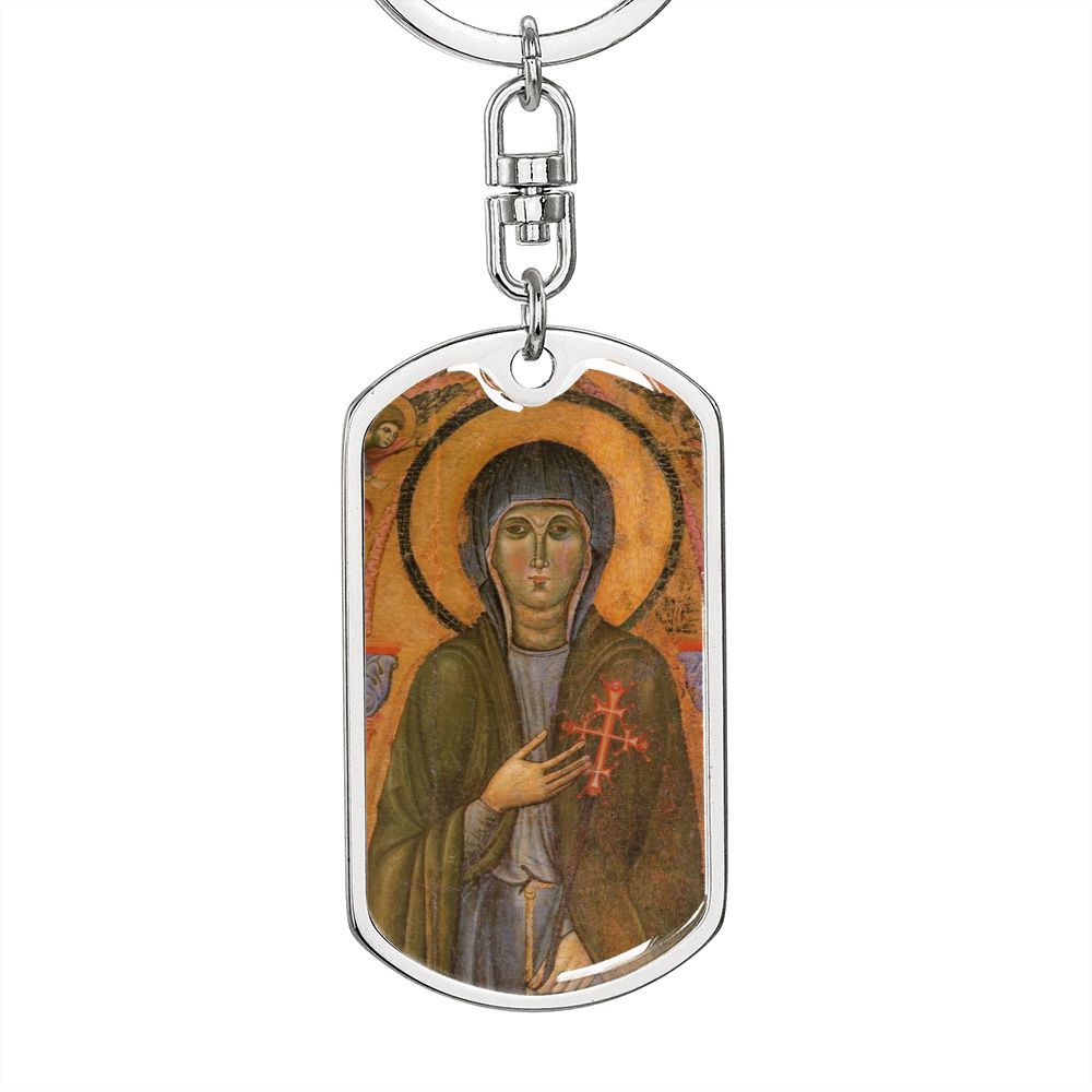 St Clare of Assisi dog tag keychain