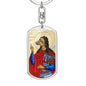 Saint Christopher Dog Head Keychain, Patron Saint travelers, St Christopher image, St Christopher icon, Gift for Traveler