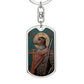 Dog Headed St Christopher dog tag keychain