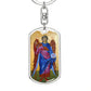 Archangel Gabriel dog tag keychain