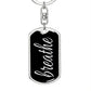 Breathe Dog Tag Military Pendant Keychain