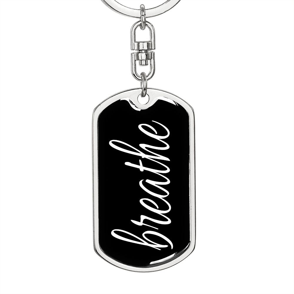 Breathe Dog Tag Military Pendant Keychain
