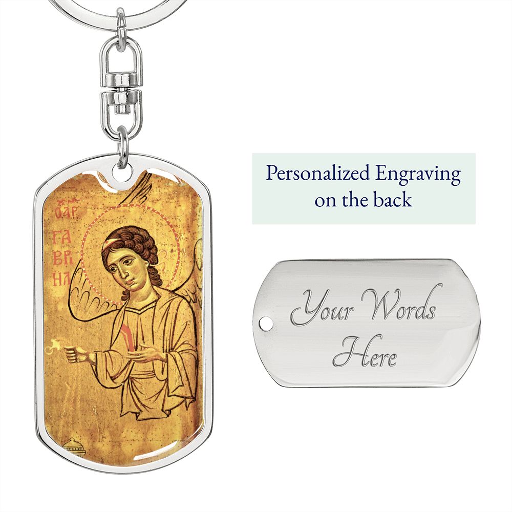 Archangel Gabriel Sinai dog tag keychain