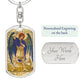 St Michael the Archangel dog tag keychain