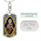 St Cecilia Stained Glass Dog Tag keychain