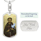St Francis of Assisi dog tag keychain