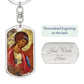 Archangel Michael dog tag keychain