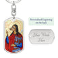 Saint Christopher Dog Head Keychain, Patron Saint travelers, St Christopher image, St Christopher icon, Gift for Traveler
