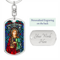 St Cecilia Dog Tag keychain