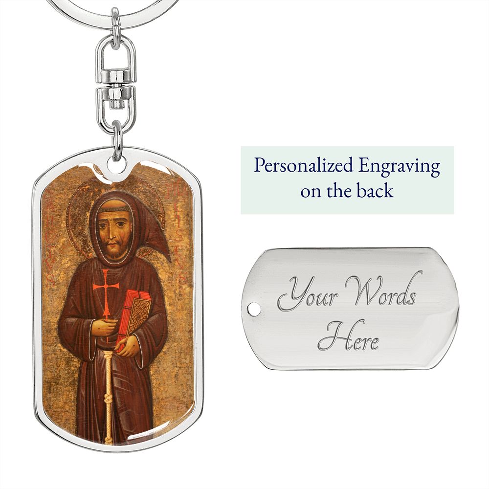 St Francis of Assisi dog tag keychain