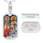 St John the Baptist and Zechariah dog tag keychain