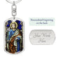 St Joseph dog tag keychain