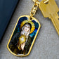 St Clare of Assisi dog tag keychain