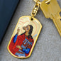 Saint Christopher Dog Head Keychain, Patron Saint travelers, St Christopher image, St Christopher icon, Gift for Traveler