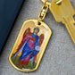 Archangel Gabriel dog tag keychain