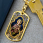 St Cecilia Stained Glass Dog Tag keychain