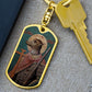 Dog Headed St Christopher dog tag keychain