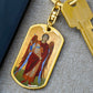 Archangel Michael dog tag keychain