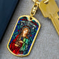 St Cecilia Dog Tag keychain