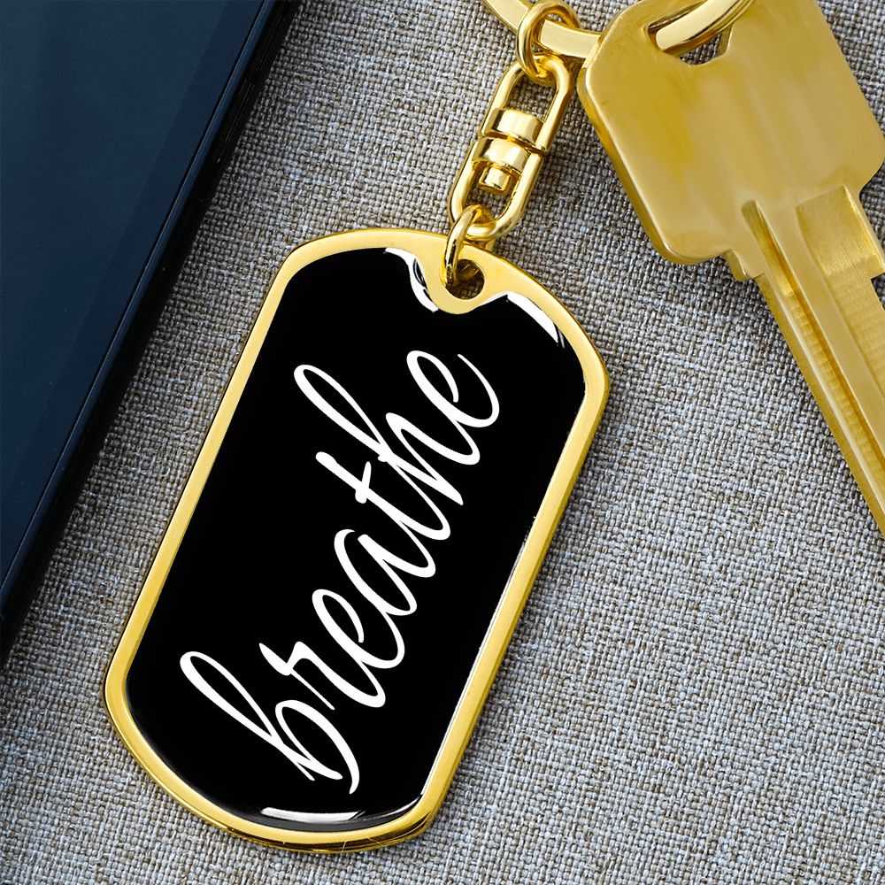 Breathe Dog Tag Military Pendant Keychain