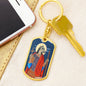 Saint Christopher Dog Head Dog Tag keychain