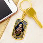 St Cecilia Stained Glass Dog Tag keychain