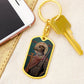 Dog Headed St Christopher dog tag keychain