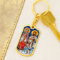 St John the Baptist and Zechariah dog tag keychain
