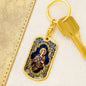 St Cecilia Stained Glass Dog Tag keychain
