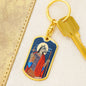 Saint Christopher Dog Head Dog Tag keychain