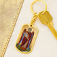 Archangel Michael dog tag keychain
