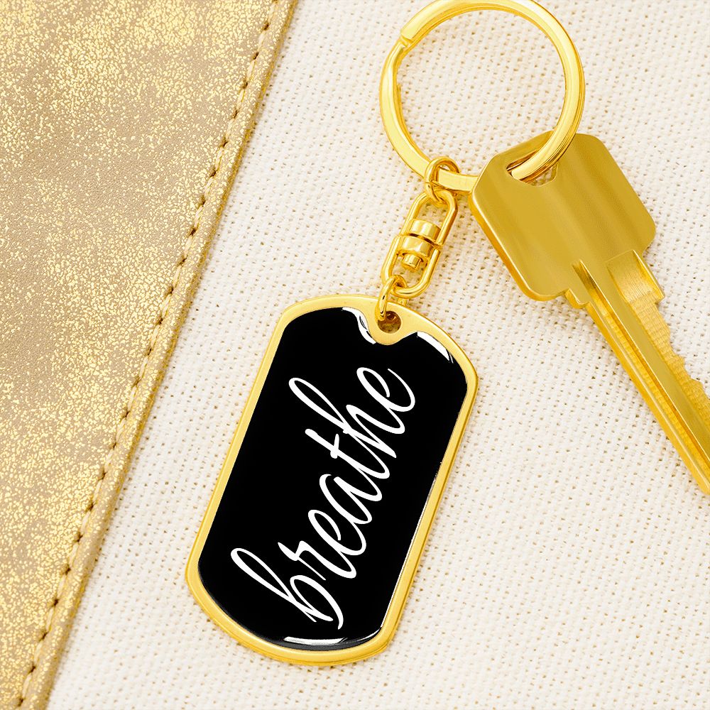 Breathe Dog Tag Military Pendant Keychain