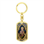 St Cecilia Stained Glass Dog Tag keychain