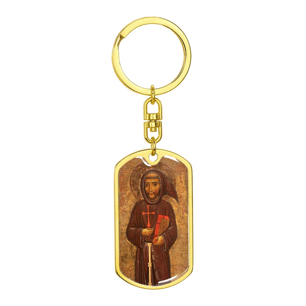 St Francis of Assisi dog tag keychain