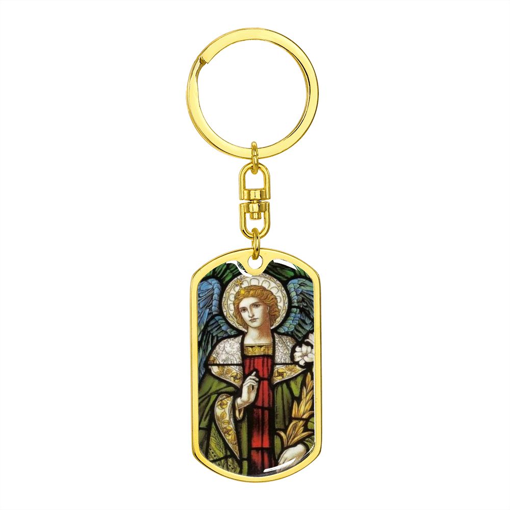 Archangel Gabriel dog tag keychain