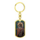 Dog Headed St Christopher dog tag keychain
