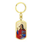Saint Christopher Dog Head Keychain, Patron Saint travelers, St Christopher image, St Christopher icon, Gift for Traveler