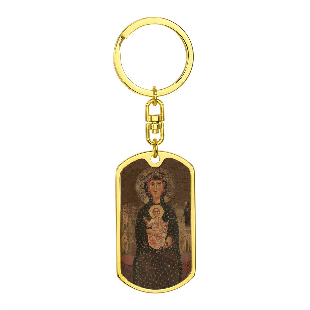 Madonna and Child Margaritonne dog tag keychain